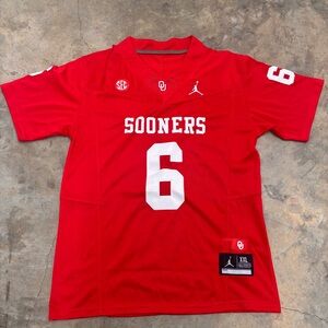 Baker Mayfield Oklahoma Sooners Jordan Brand Jersey Youth XXL SEC Patch Red